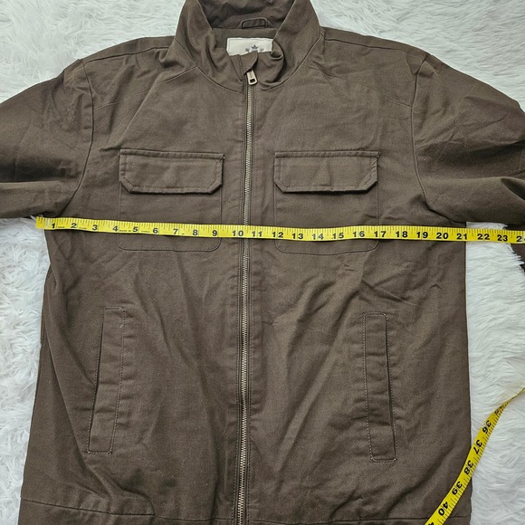 Wenven Men's Olive Green Zip Up Heavy Utility Jacket. Size S - Picture 9 of 10